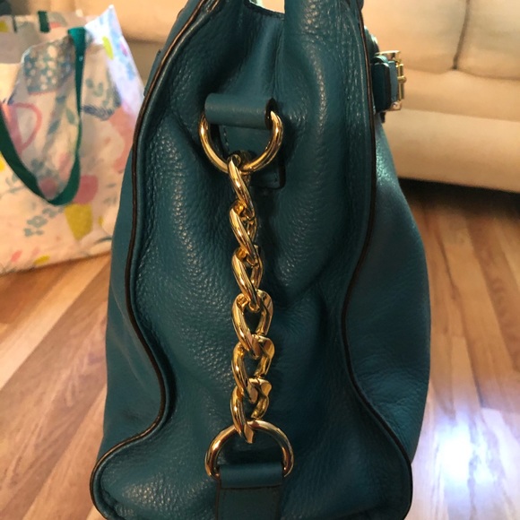 Michael Kors Teal Hamilton Satchel Bag - Picture 11 of 15